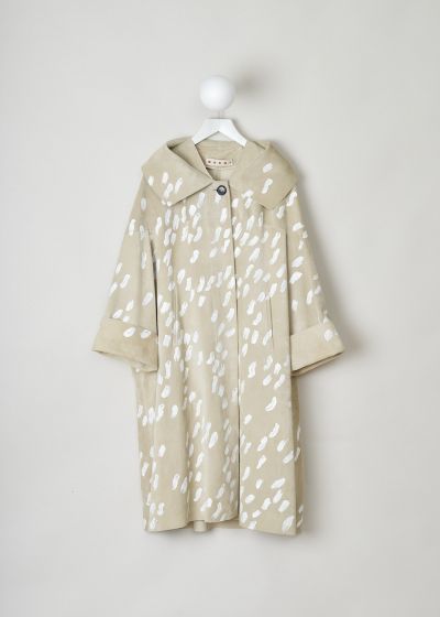 Marni Beige duster coat with playfully hand painted print photo 2