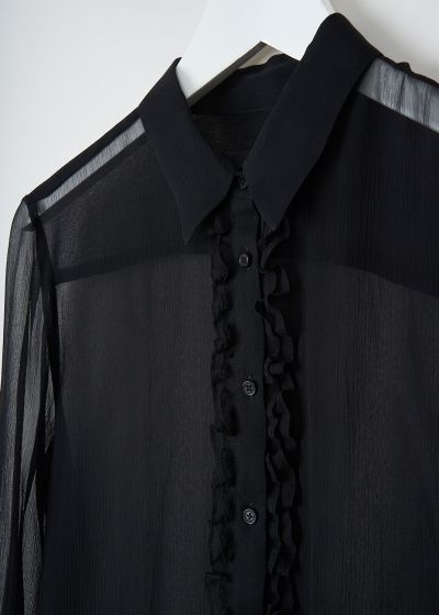 Nili Lotan Kris see-through silk shirt in black