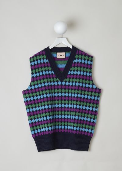Plan C Multicolored jacquard sweater vest  photo 2