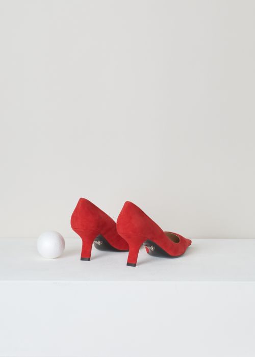 Prada Asymmetrical heel pump red