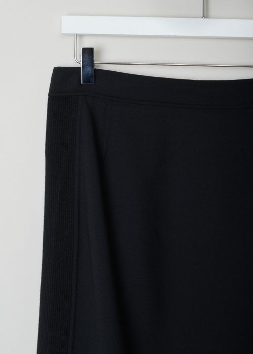 Prada Straight black skirt with ribbed sides 