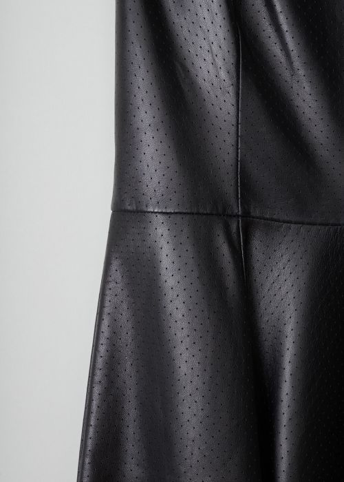 Prada Perforated black leather dress