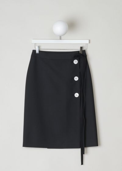 Prada Black wrap skirt with buttons and tie detail  photo 2