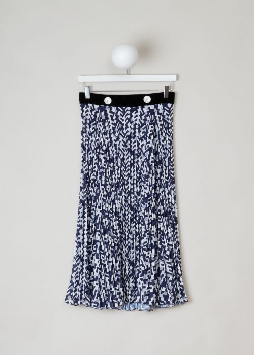 Prada Geometric print skirt in blue and white photo 2