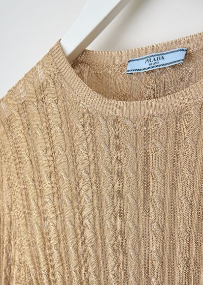 Prada Gold cable-knit top