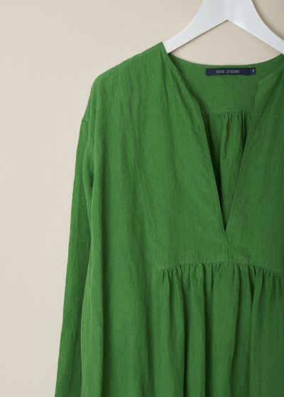 Sofie d’Hoore Bright green linen Deliza dress