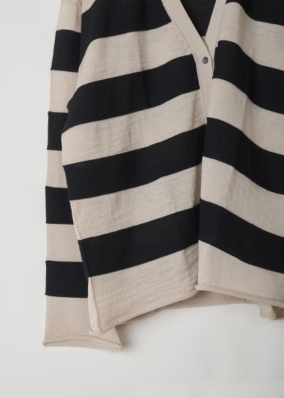 Sofie d’Hoore Beige and black striped cardigan 