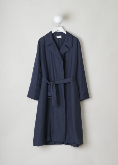 The Row Navy blue silk padded coat photo 2