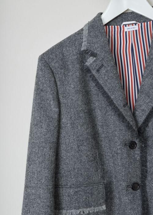 Thom Browne Mid grey blazer with raw edges 