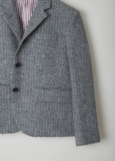 Thom Browne Grey striped tweed blazer 