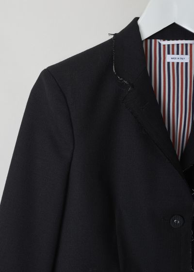 Thom Browne Black blazer with exposed seams and raw edges