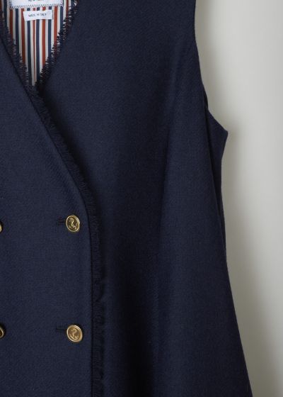 Thom Browne Navy blue A-line waist coat dress