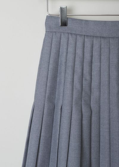 Below the knee grey pleated skirt at Kiki's Stocksale