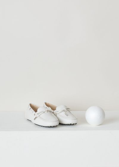 Tods White loafer with decorative bow