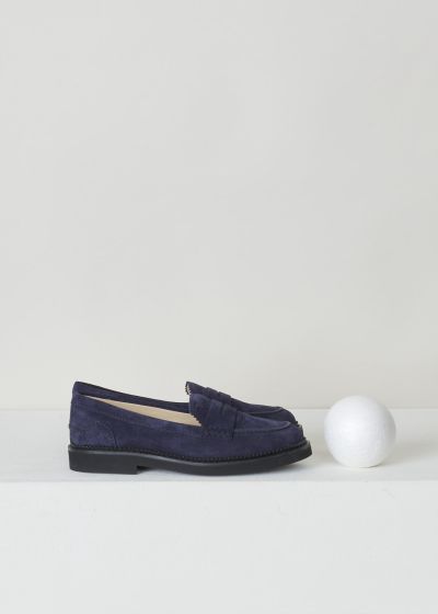 Tods Blue suede penny loafers photo 2