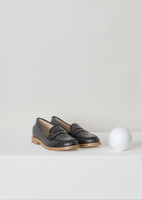 Tods studded loafers in black