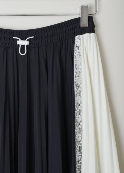 Valentino Black and white accordion pleated skirt