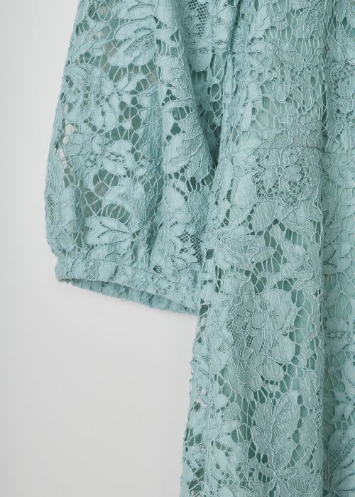 Valentino Pastel green long sleeve lace dress