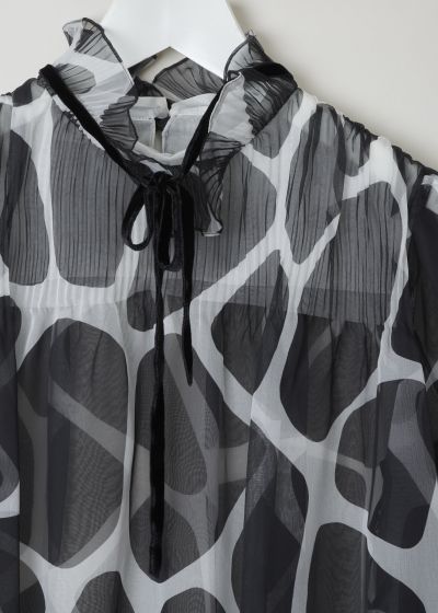 Valentino See-through top with black and white print