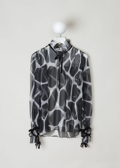 Valentino See-through top with black and white print photo 2
