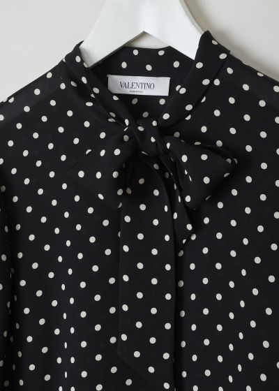 Valentino Silk polka dot blouse with tie detail