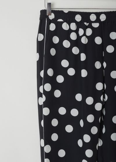 Valentino Black high-waisted pants with white dots 