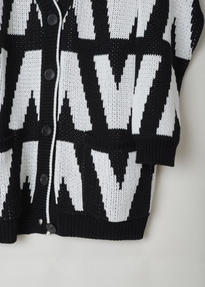 Valentino Black and white chunky knit cardigan 