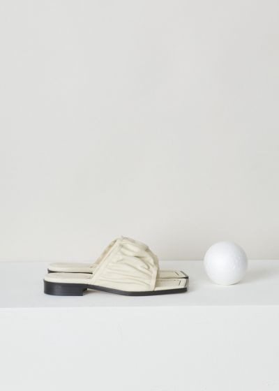Wandler Mila gathered-strap slipper in cream photo 2