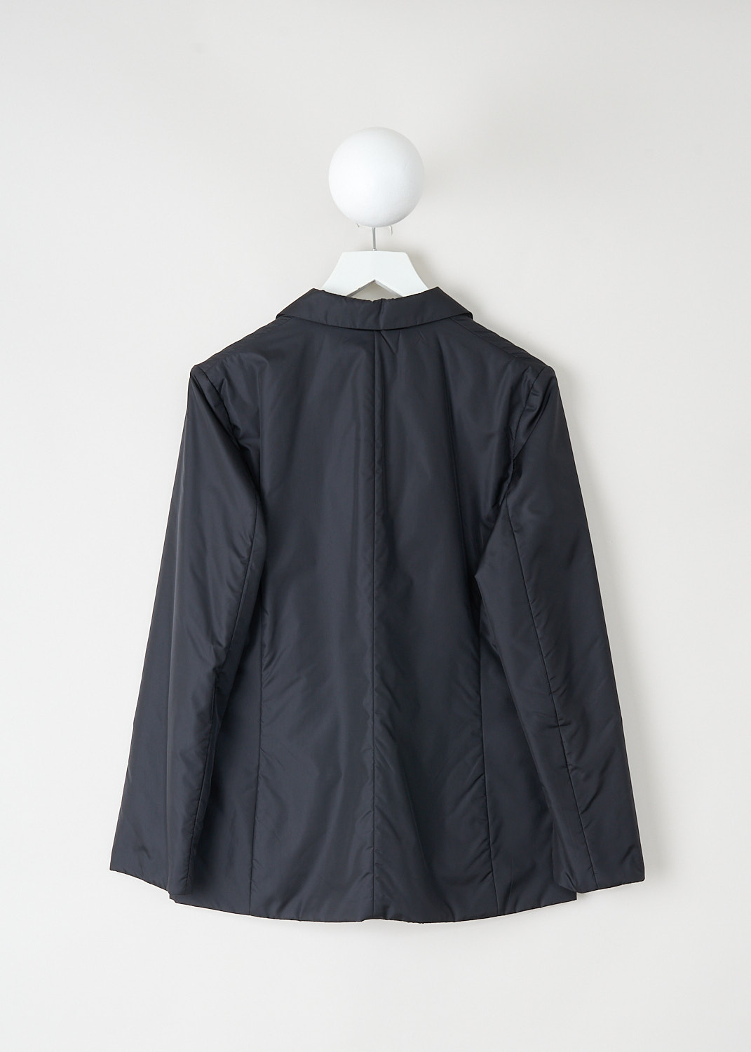 Back view of Aspesi black padded jacket with padded structure at Kiki's Stocksale Maastricht designer outlet.