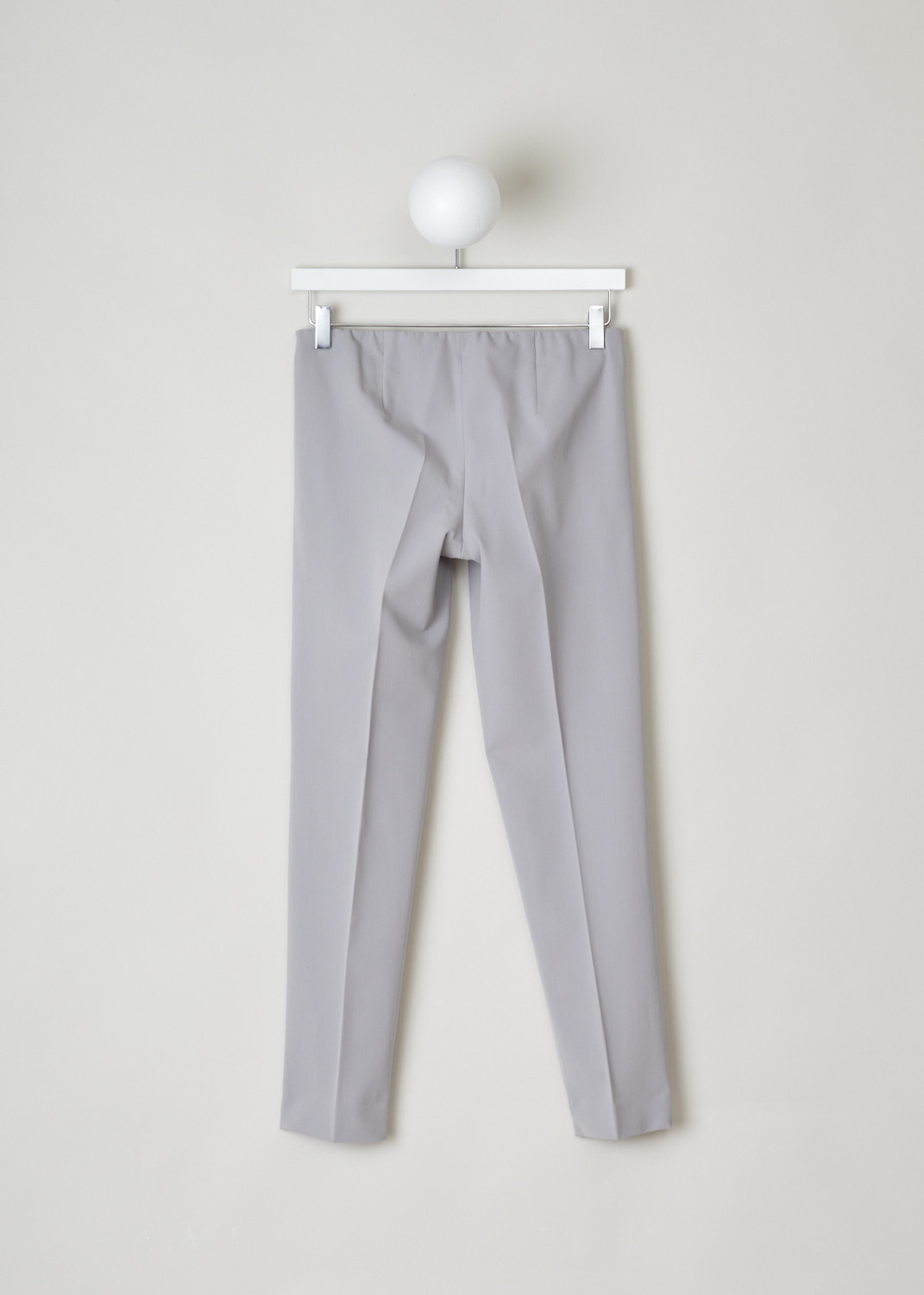 Brunello Cucinelli, Light grey pants with an elastic waist, MA051P1794_C2727, grey, back, Lovely light grey pants, make this beauty part your dailies. Comes without a waistband, but does has and elastic band for a comfy fit. 