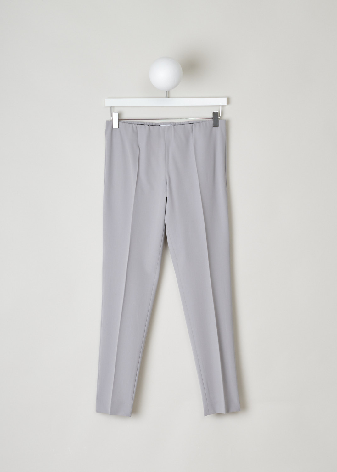 Brunello Cucinelli, Light grey pants with an elastic waist, MA051P1794_C2727, grey, front, Lovely light grey pants, make this beauty part your dailies. Comes without a waistband, but does has and elastic band for a comfy fit. 