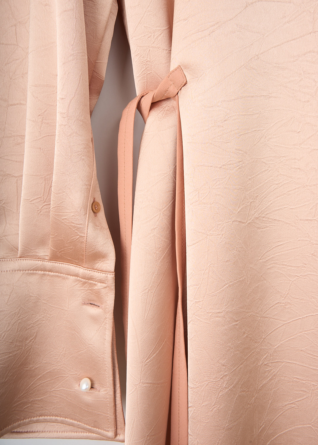 Detail of the beautiful Carven Scarf dress in Rose at Kiki's Stocksale
