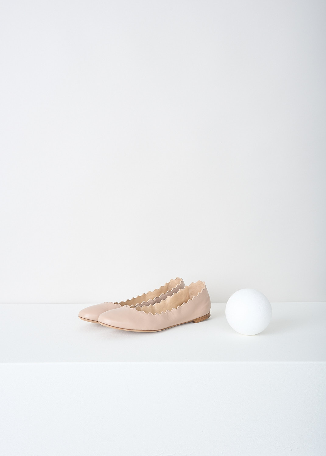 Lauren leather flats in Pink Tea front view with round toe available at Kiki’s Stocksale designer outlet