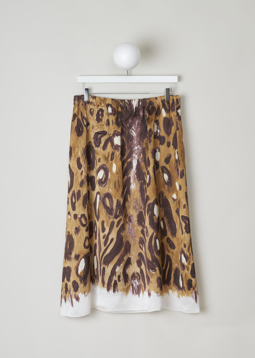 MARNI, SATIN ANIMAL PRINT MIDI SKIRT, Print, Brown, Front,This loose fitting midi skirt is made in a satin animal print. The skirt has an elasticated waistline for a comfortable fit. 
