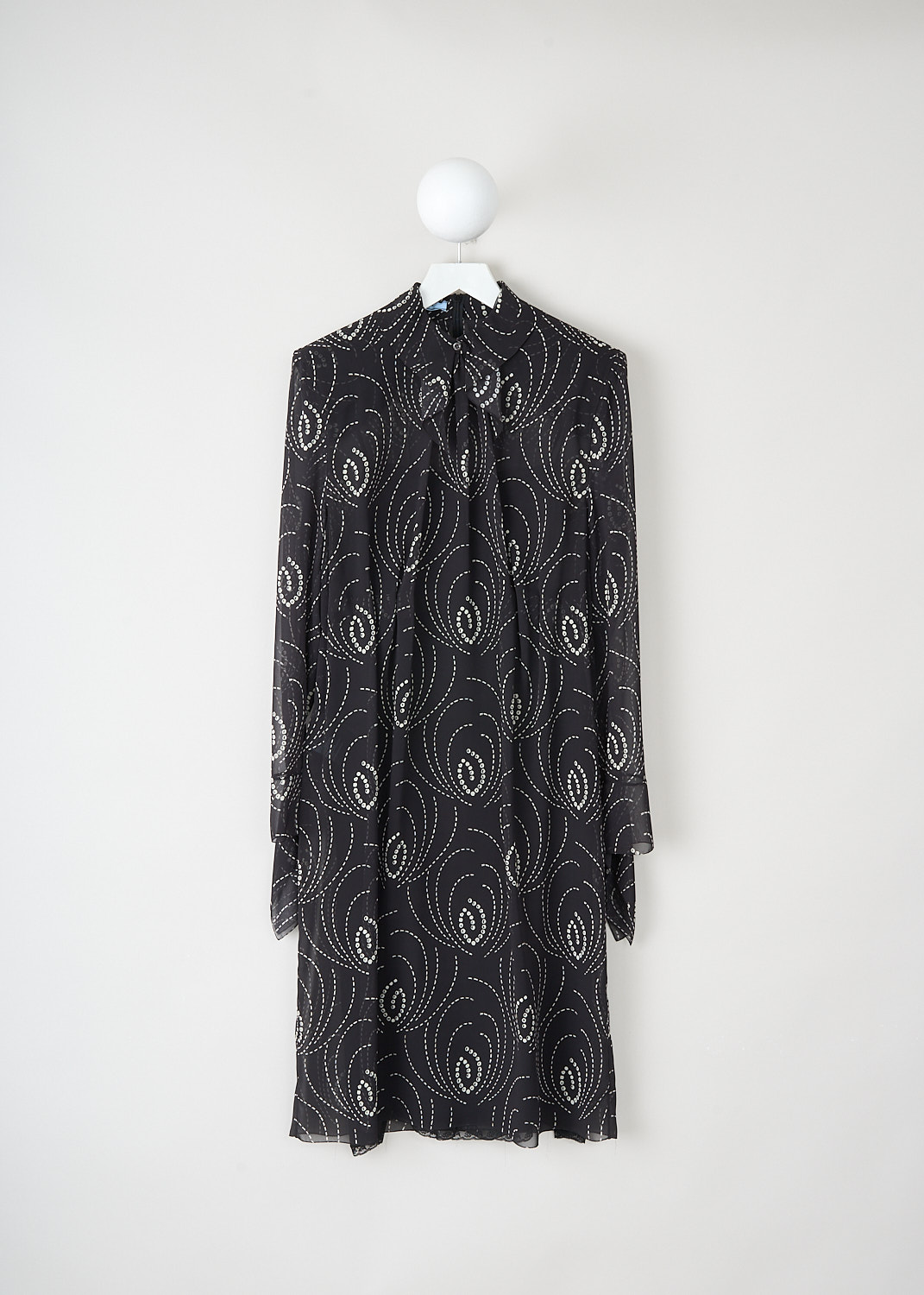 Black and white Georgette dress by designer Prada at Kiki's Stocksale Maastricht