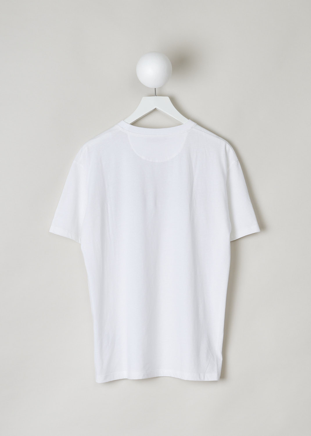 VALENTINO, WHITE T-SHIRT WITH SEQUIN LETTERING, 1B3MG18W7DN_0BO, White, Back, This white T-shirt has the brand's lettering in ombre sequins across the chest. The shirt has a round neckline and short sleeves. 
