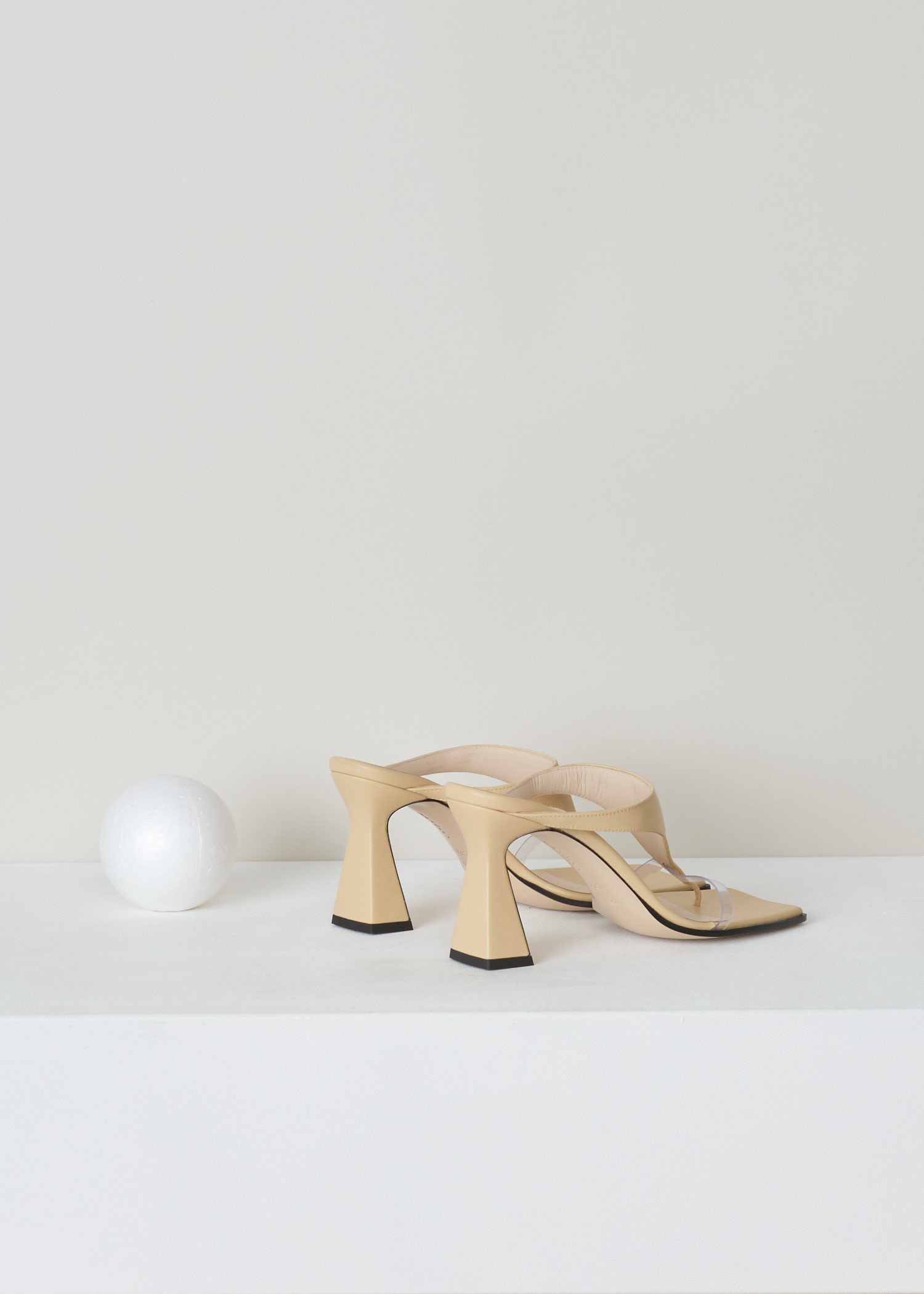 Wandler, Lambskin cashew sandal, Feline_Sandal_Lambskin_Leather_Cashew, beige, back, Lambskin mules, comes in cashew color. Featuring square-cut open toes and lightly padded straps for extra comfort.