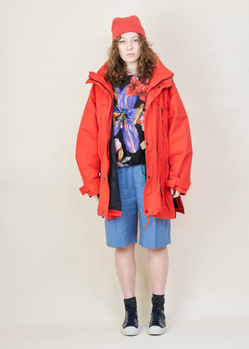 Red parka jacket at Kiki's Stocksale